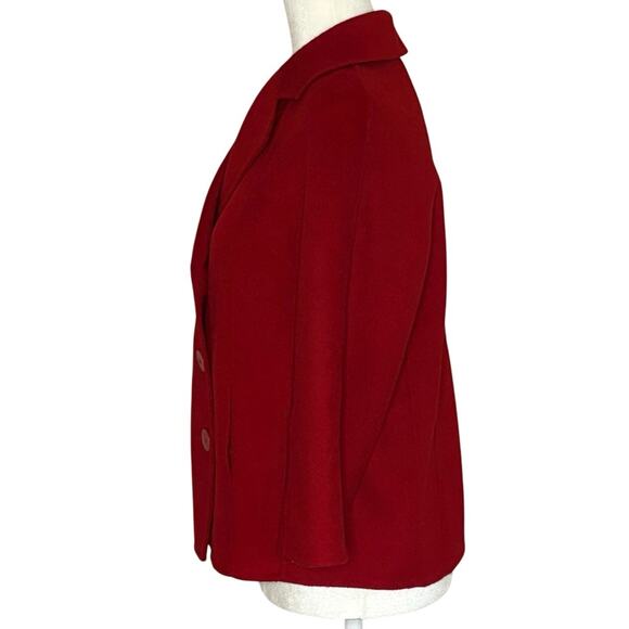 Talbot's Petite Double Faced Wool Swing-Style Blazer Women's 10P | Red | EUC - Picture 3 of 12